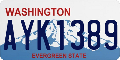 WA license plate AYK1389