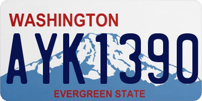 WA license plate AYK1390