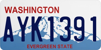 WA license plate AYK1391