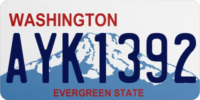 WA license plate AYK1392