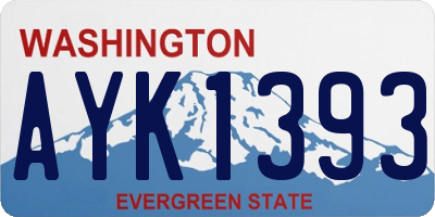 WA license plate AYK1393