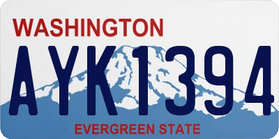 WA license plate AYK1394