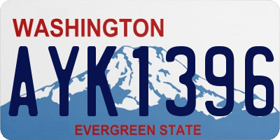 WA license plate AYK1396