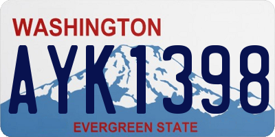 WA license plate AYK1398