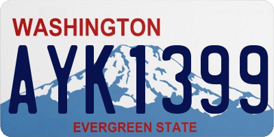 WA license plate AYK1399
