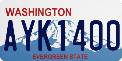 WA license plate AYK1400