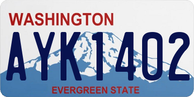 WA license plate AYK1402