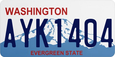 WA license plate AYK1404