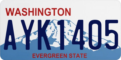 WA license plate AYK1405