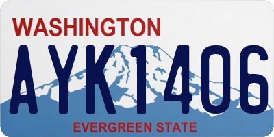 WA license plate AYK1406