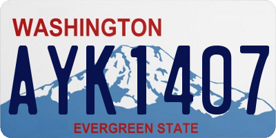 WA license plate AYK1407