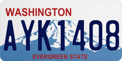 WA license plate AYK1408