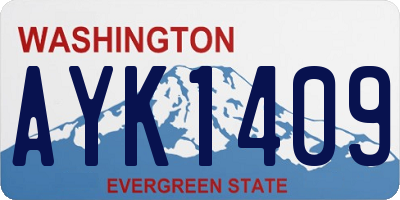 WA license plate AYK1409