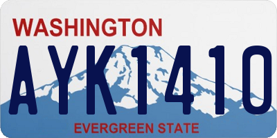 WA license plate AYK1410
