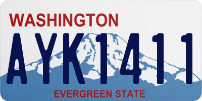 WA license plate AYK1411