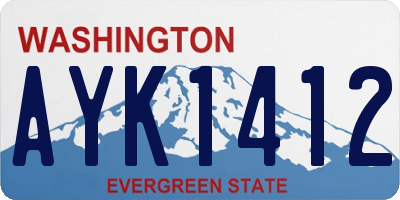 WA license plate AYK1412