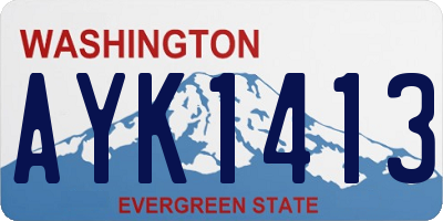 WA license plate AYK1413