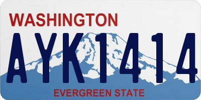WA license plate AYK1414