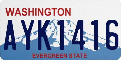 WA license plate AYK1416
