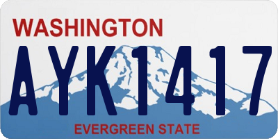 WA license plate AYK1417