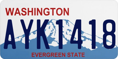WA license plate AYK1418