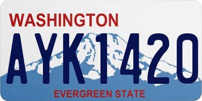 WA license plate AYK1420