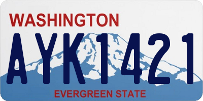WA license plate AYK1421