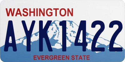 WA license plate AYK1422