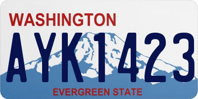 WA license plate AYK1423
