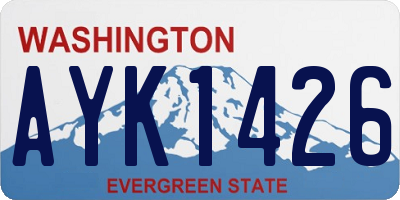 WA license plate AYK1426