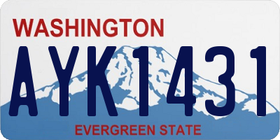 WA license plate AYK1431