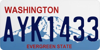 WA license plate AYK1433