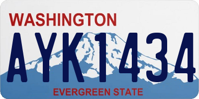WA license plate AYK1434