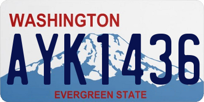 WA license plate AYK1436