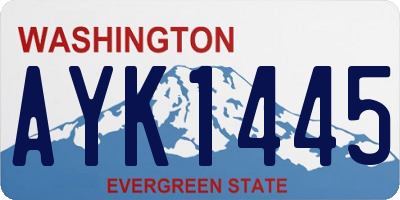 WA license plate AYK1445