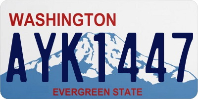 WA license plate AYK1447