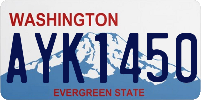 WA license plate AYK1450