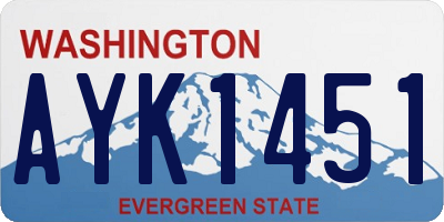 WA license plate AYK1451