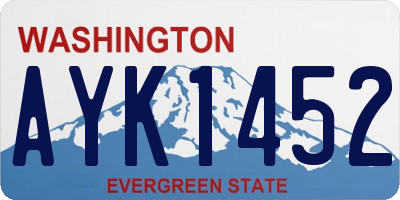 WA license plate AYK1452