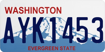 WA license plate AYK1453