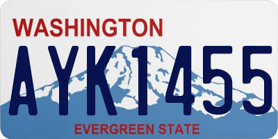 WA license plate AYK1455