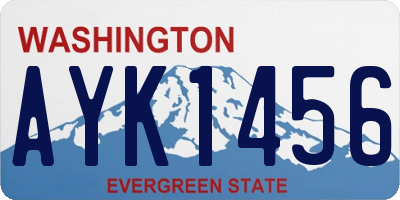 WA license plate AYK1456
