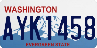 WA license plate AYK1458