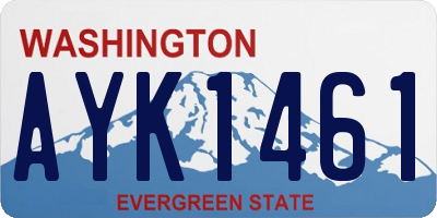 WA license plate AYK1461