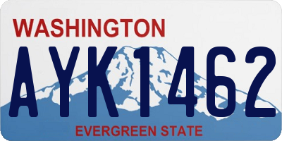 WA license plate AYK1462