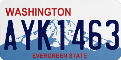 WA license plate AYK1463