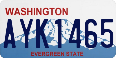 WA license plate AYK1465