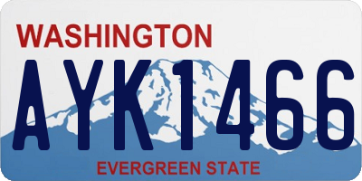 WA license plate AYK1466
