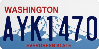 WA license plate AYK1470