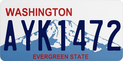 WA license plate AYK1472